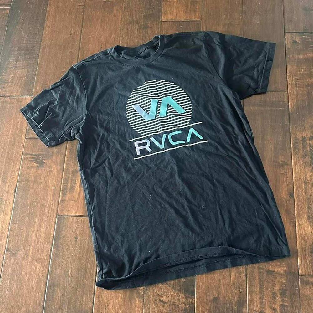 Rvca Men's Black and Grey T-shirt